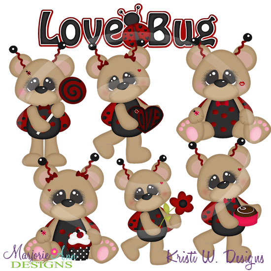 Love Bug Bears Exclusive Cutting Files-Includes Clipart - Click Image to Close